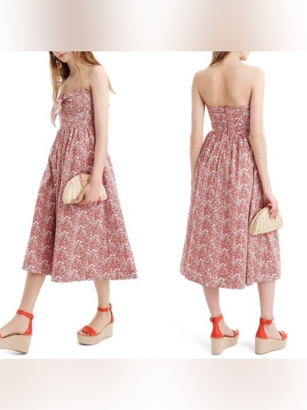 J.Crew Liberty June’s Meadow Floral Tie Front Strapless Dress, Size 6 - Picture 16 of 16